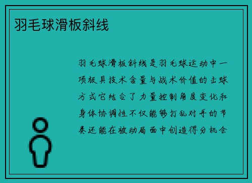羽毛球滑板斜线